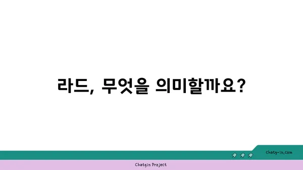 라드가 궁금하다면? | 라드, 뜻, 유래, 활용, 정보