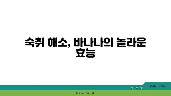 바나나로 해장하기| 숙취 해소에 효과적인 바나나 활용법 | 숙취 해소, 바나나 효능, 해장 음식