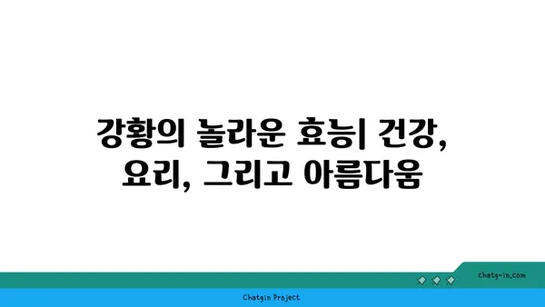 강황의 놀라운 효능| 건강, 요리, 그리고 아름다움 | 건강, 항염증, 터메릭, 요리 레시피, 피부 미용