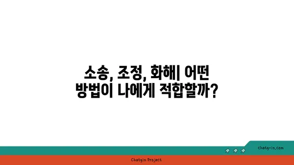 내용증명 vs 법적 조치| 소송, 조정, 화해의 차이점 비교 | 법률, 분쟁 해결, 권리 주장