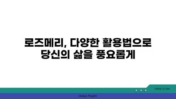 로즈메리 효능과 활용법| 향긋한 허브의 매력을 경험하세요 | 로즈메리 차, 로즈메리 오일, 로즈메리 요리