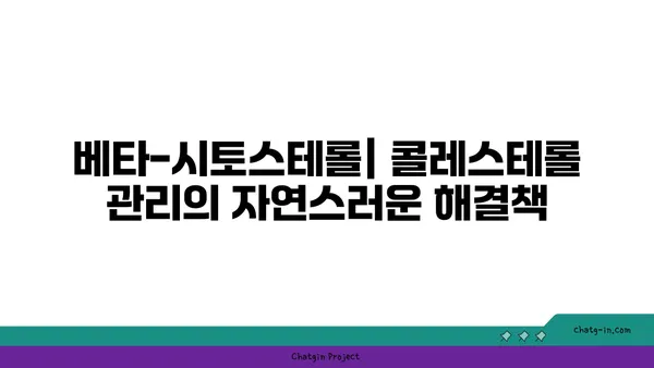 베타-시토스테롤| 식물성 콜레스테롤 저하제의 효과와 활용 | 건강, 식단, 콜레스테롤 관리