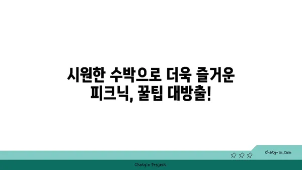 수박으로 시원하게 즐기는 피크닉 모임| 완벽한 준비 & 메뉴 가이드 | 피크닉, 수박, 여름, 레시피, 팁