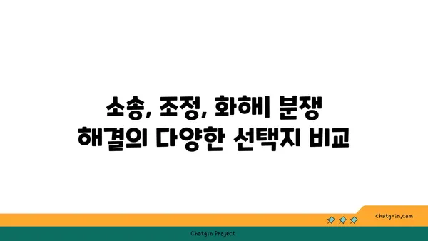 내용증명 vs 법적 조치| 소송, 조정, 화해의 차이점 비교 | 법률, 분쟁 해결, 권리 주장