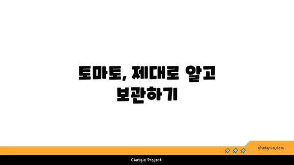 토마토 장기 저장| 계절을 넘어 풍부한 과일을 즐기는 5가지 비법 | 토마토 보관, 토마토 저장법, 토마토 장기 보관