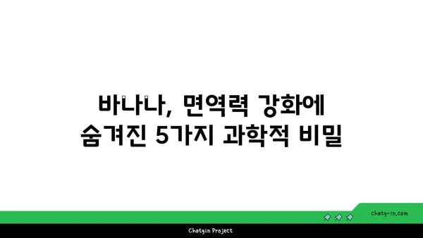 바나나, 면역력 강화에 효과적인 이유| 5가지 과학적 근거 | 면역력 증진, 건강 식단, 바나나 효능