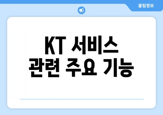 KT 서비스 관련 주요 기능