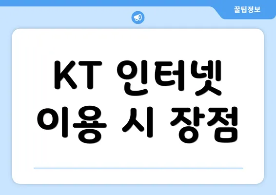 KT 인터넷 이용 시 장점