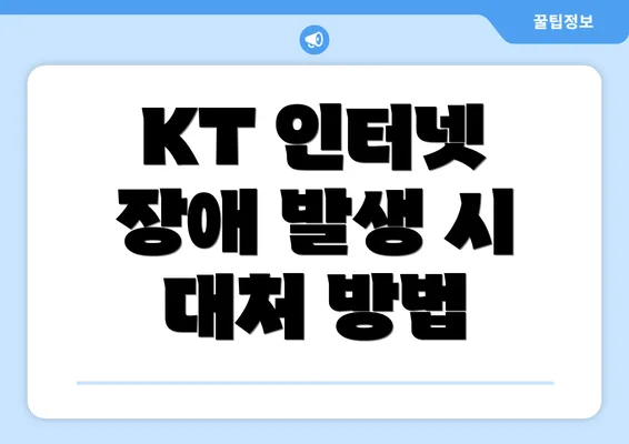 KT 인터넷 장애 발생 시 대처 방법