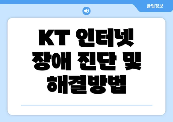 KT 인터넷 장애 진단 및 해결방법