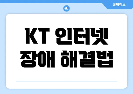 KT 인터넷 장애 해결법