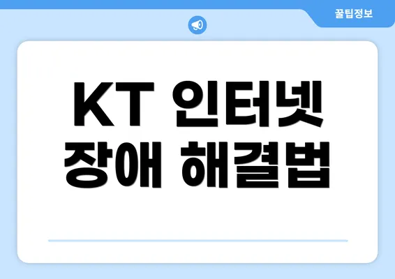 KT 인터넷 장애 해결법