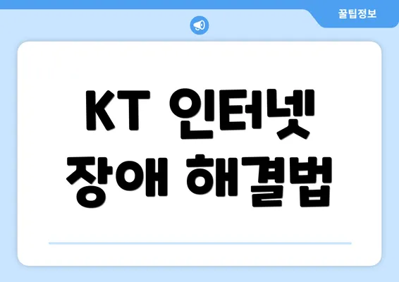 KT 인터넷 장애 해결법