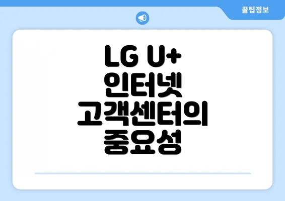 LG U+ 인터넷 고객센터의 중요성