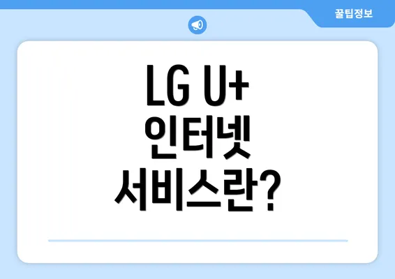 LG U+ 인터넷 서비스란?