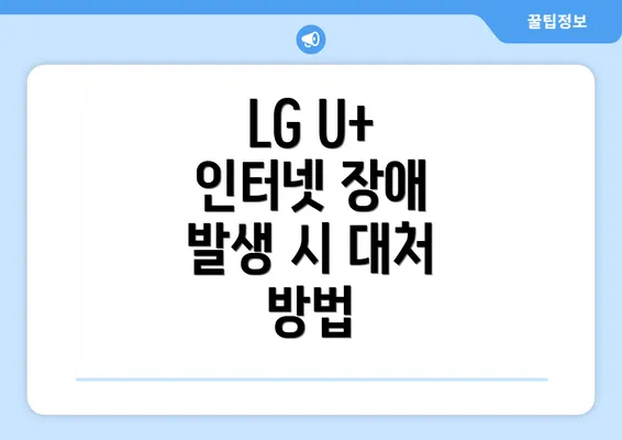 LG U+ 인터넷 장애 발생 시 대처 방법