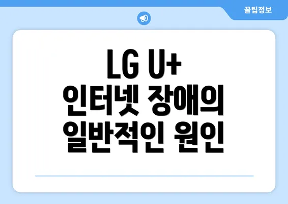 LG U+ 인터넷 장애의 일반적인 원인