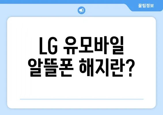 LG 유모바일 알뜰폰 해지란?