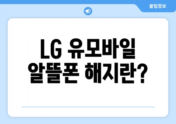 LG 유모바일 알뜰폰 해지란?