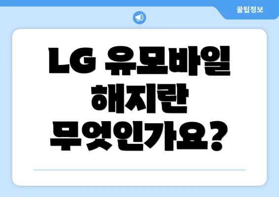 LG 유모바일 해지란 무엇인가요?