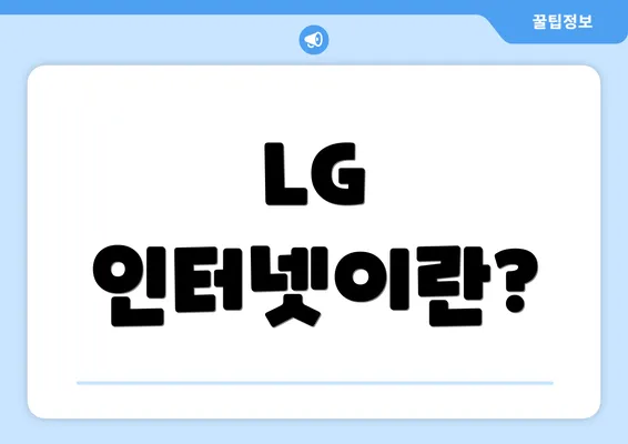 LG 인터넷이란?