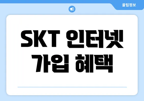 SKT 인터넷 가입 혜택