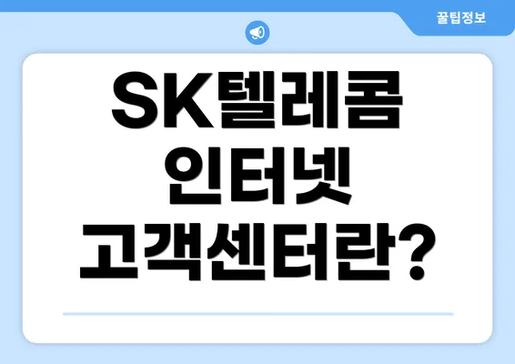 SK텔레콤 인터넷 고객센터란?