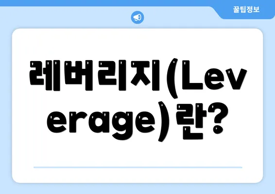 레버리지(Leverage)란?