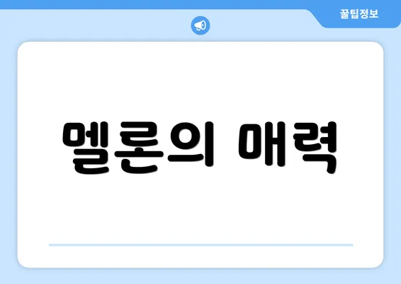 멜론의 매력