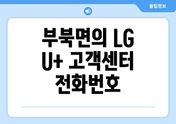 부북면의 LG U+ 고객센터 전화번호