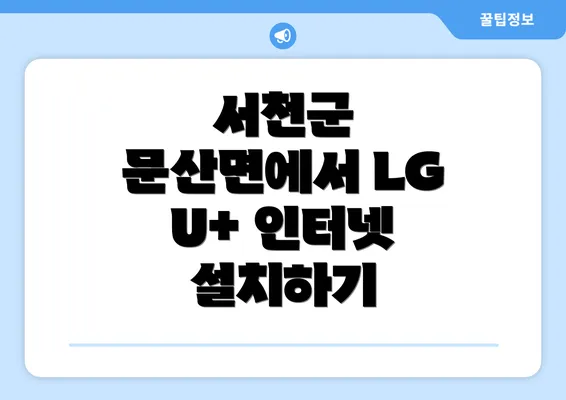 서천군 문산면에서 LG U+ 인터넷 설치하기