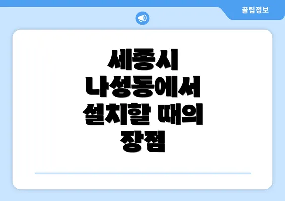 세종시 나성동에서 설치할 때의 장점