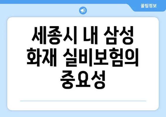 세종시 내 삼성 화재 실비보험의 중요성