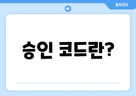 승인 코드란?