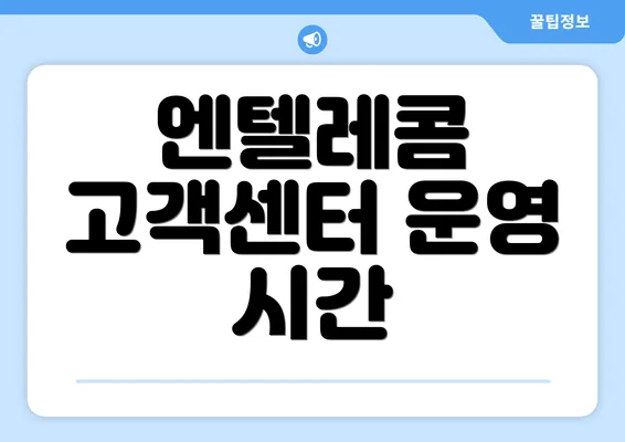 엔텔레콤 고객센터 운영 시간