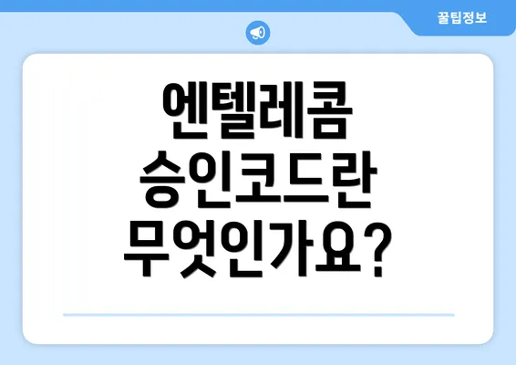 엔텔레콤 승인코드란 무엇인가요?