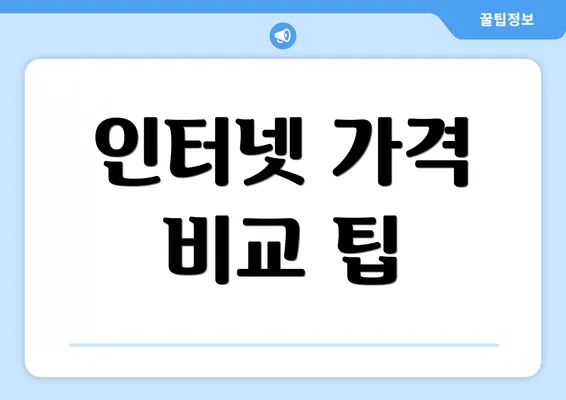 인터넷 가격 비교 팁