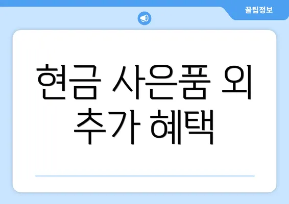 현금 사은품 외 추가 혜택