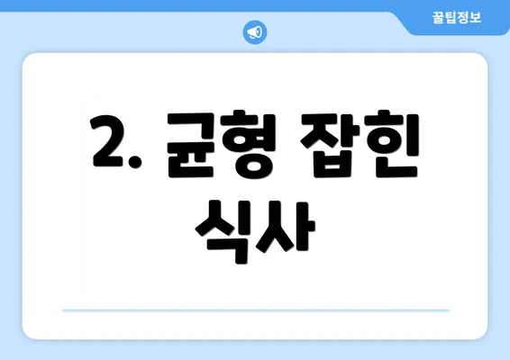2. 균형 잡힌 식사