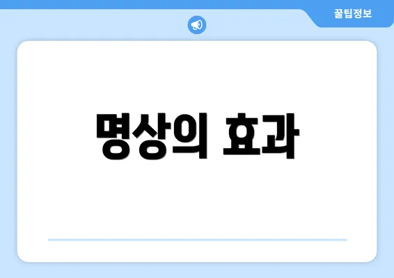 명상의 효과