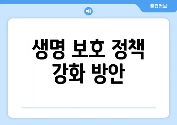 생명 보호 정책 강화 방안