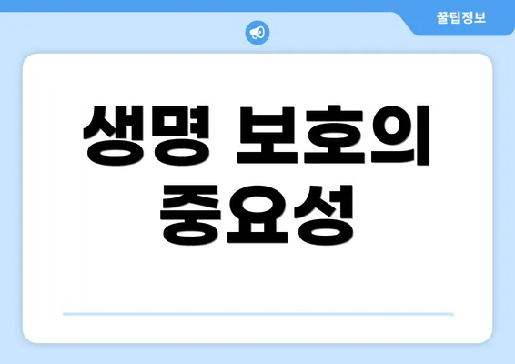 생명 보호의 중요성