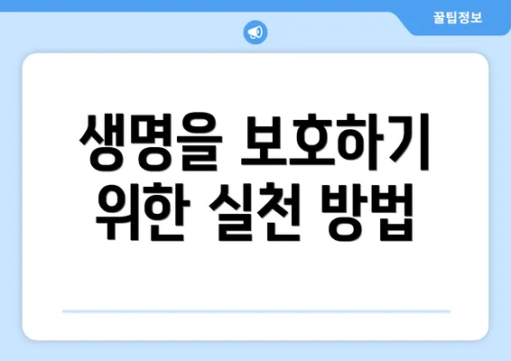 생명을 보호하기 위한 실천 방법