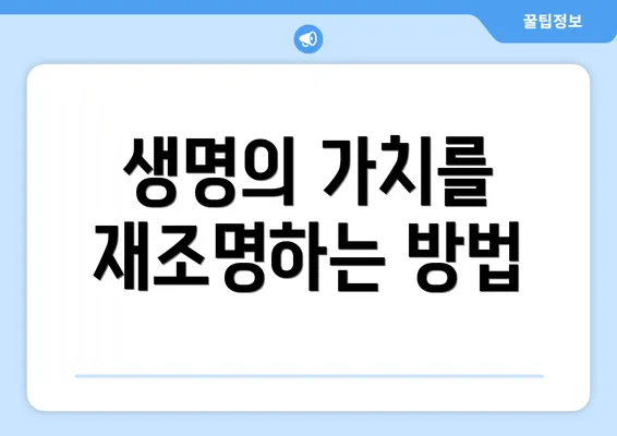 생명의 가치를 재조명하는 방법