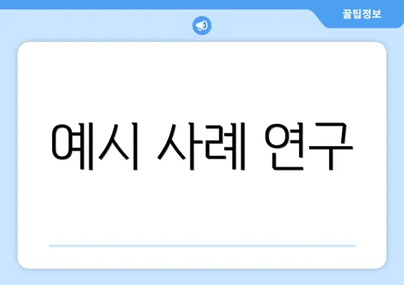 예시 사례 연구