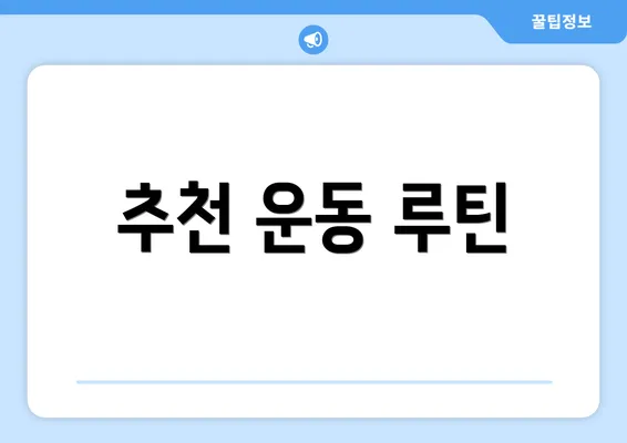 추천 운동 루틴