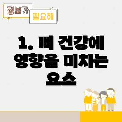 1. 뼈 건강에 영향을 미치는 요소