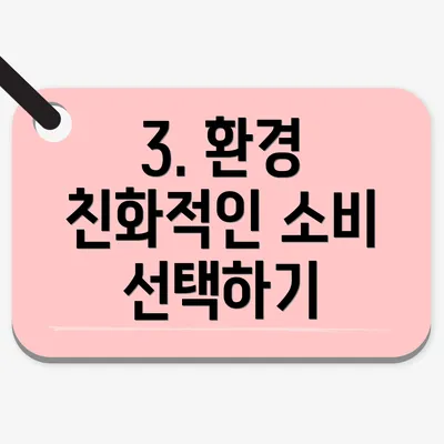 3. 환경 친화적인 소비 선택하기