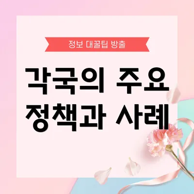 각국의 주요 정책과 사례