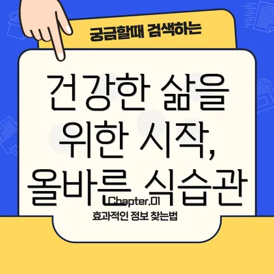 건강한 삶을 위한 시작, 올바른 식습관